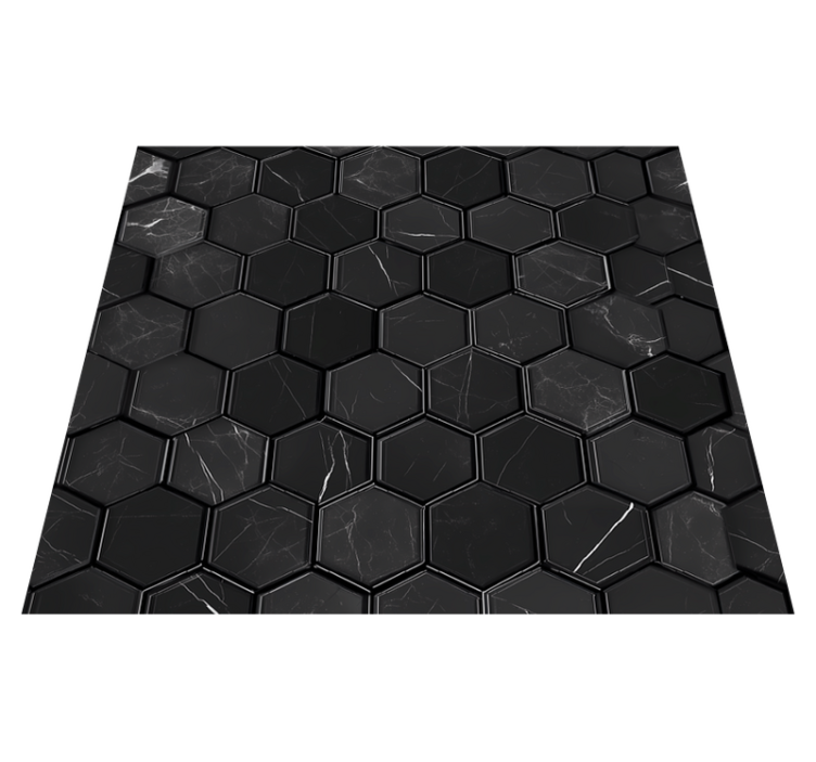 Vinyl teppich badezimmer hexagon schwarz - TenStickers