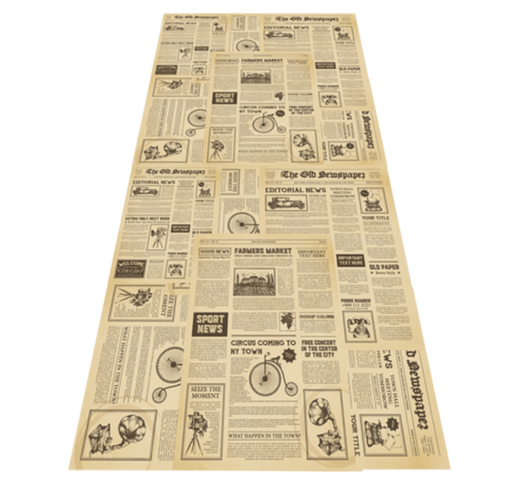 Vinyl teppich büro im vintage amerikanischen zeitungsdesign - TenStickers