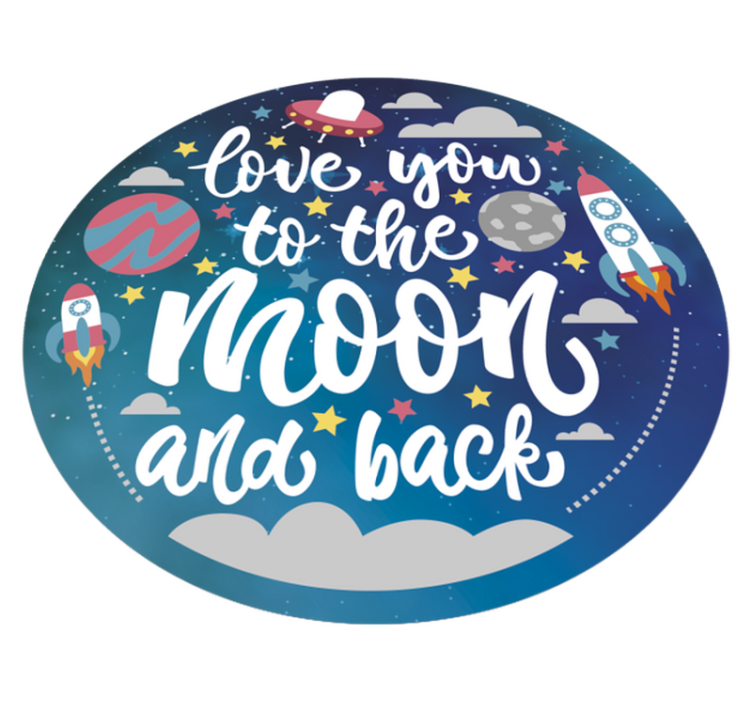 Vinyl Teppich Spruch Love you to the Moon and Back - TenStickers
