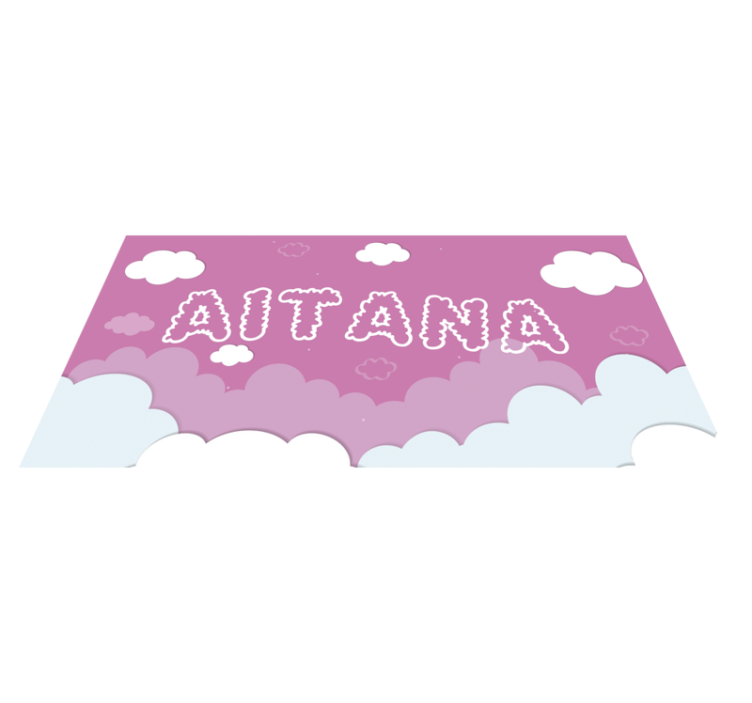 Vinyl Teppich Baby pinke Wolke mit Namen - TenStickers