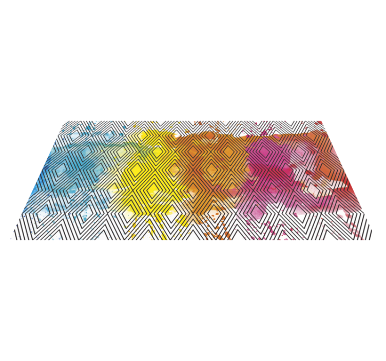 Vinyl Teppich modern geometrisches Aquarellfarbenmuster - TenStickers