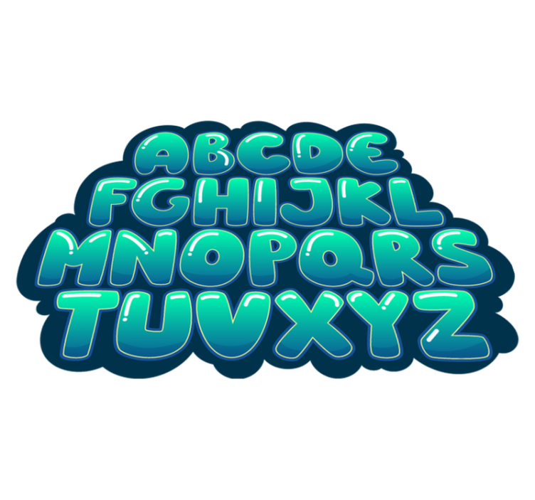 Vinyl Teppich Buchstaben alphabet-wolke - TenStickers