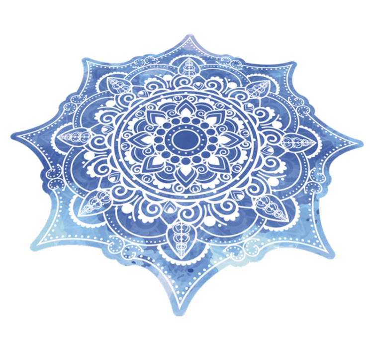 Vinyl Teppich Mandala blaue Aquarellfarben - TenStickers
