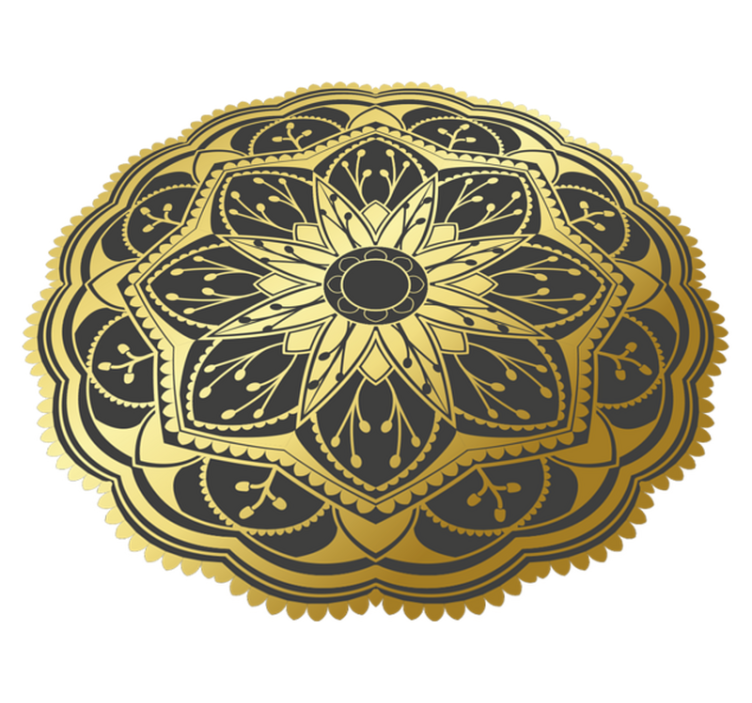 Vinyl teppich mandala mit goldenem muster - TenStickers