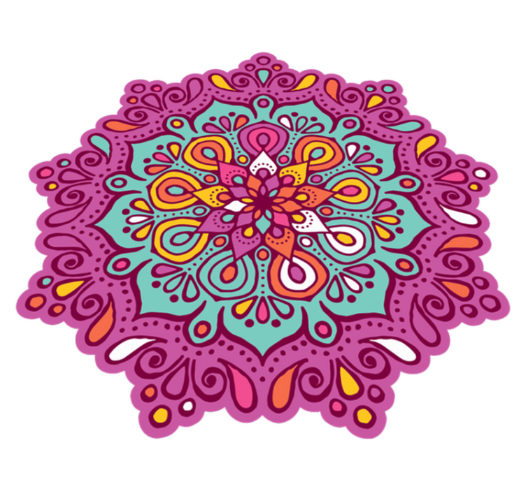 Vinyl teppich mandala buntes mandala design - TenStickers