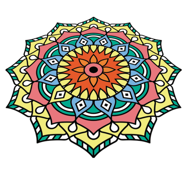 Vinyl Teppich Mandala von Mandalas inspiriert - TenStickers