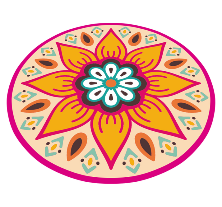 Vinyl teppich mandala mit kreisförmigem motiv - TenStickers