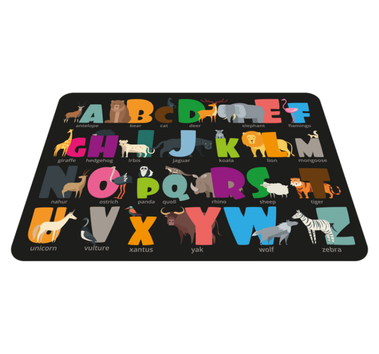 Vinyl Teppich Alphabet alphabetische fauna - TenStickers