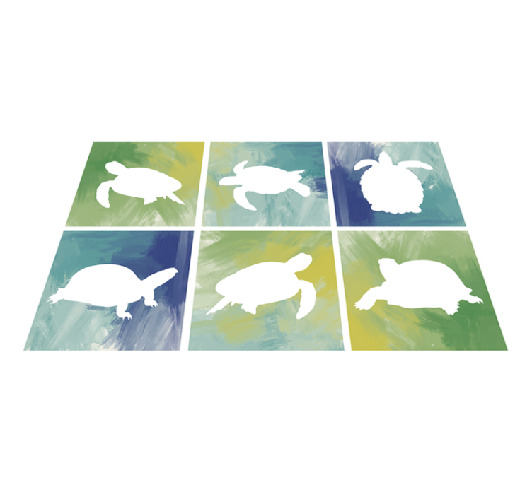 Vinyl Teppich Tiere schildkrötensilhouette-mosaik - TenStickers
