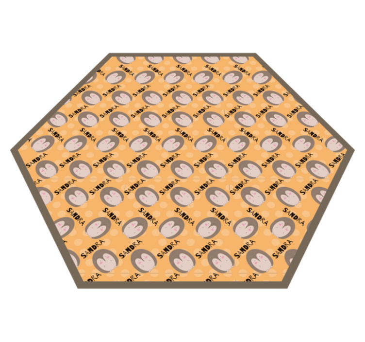 Vinyl Teppich mit Namen personalisierte herzen - TenStickers