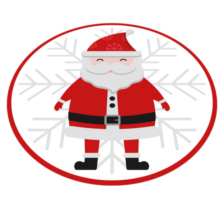 Vinyl Teppich Weihnachten weihnachtsmann kreis - TenStickers