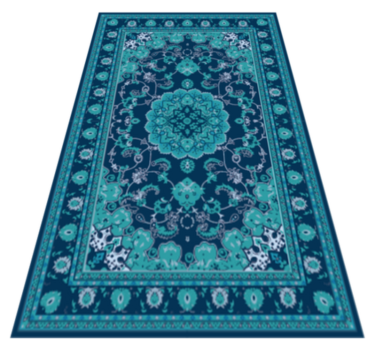 Vinyl teppich mandala teal mandala eleganz - TenStickers