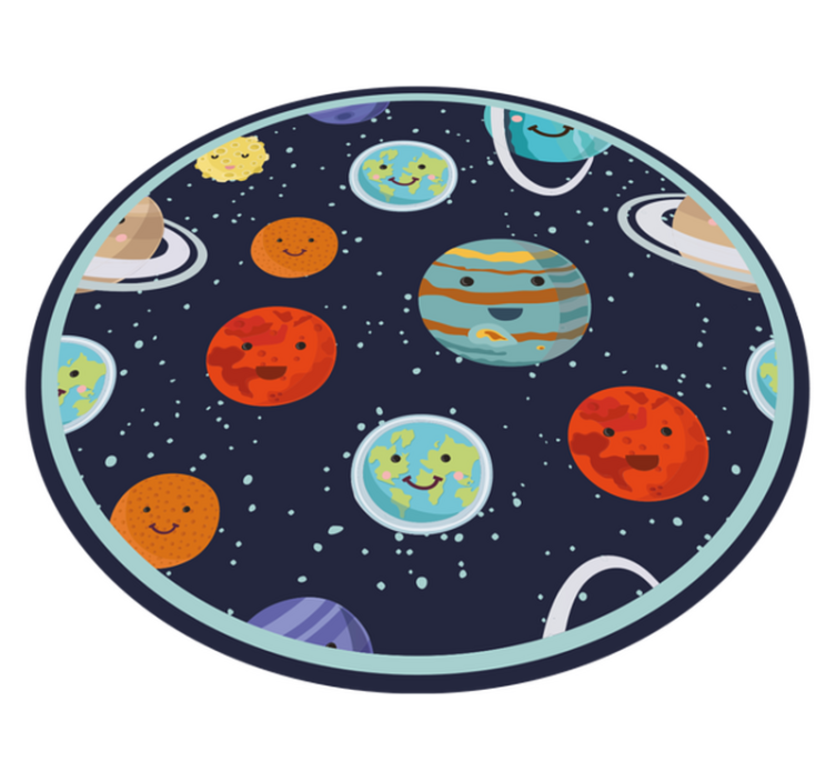 Vinyl Teppich Kinder lächelnde Planeten - TenStickers