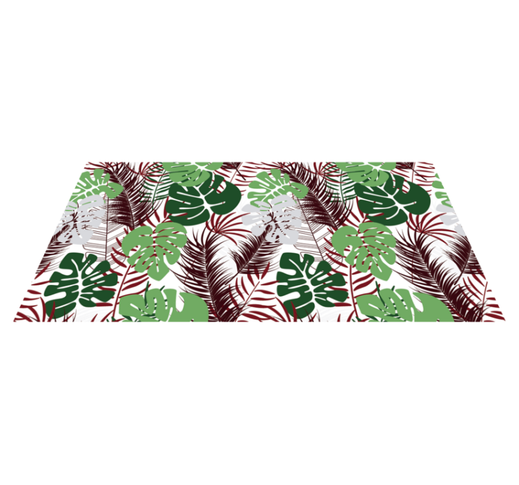 Vinyl Teppich Blumen tropisches laub-overlay - TenStickers