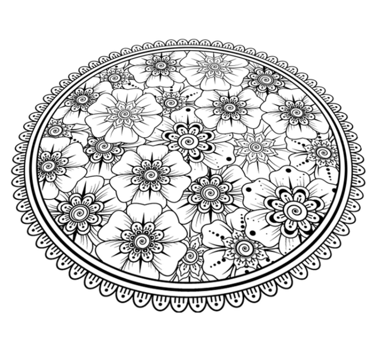 Vinyl teppich mandala blumendesign - TenStickers