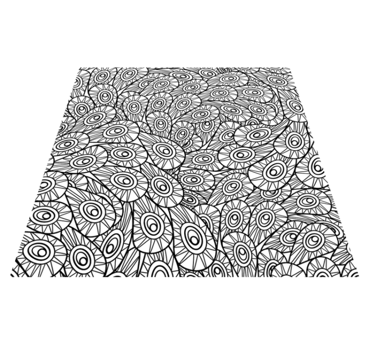 Vinyl Teppich Mandala pfauenfeder muster - TenStickers