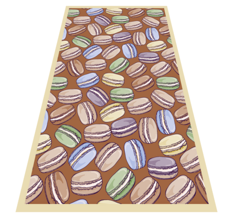 Vinyl Teppich Küche buntes macaron-muster - TenStickers