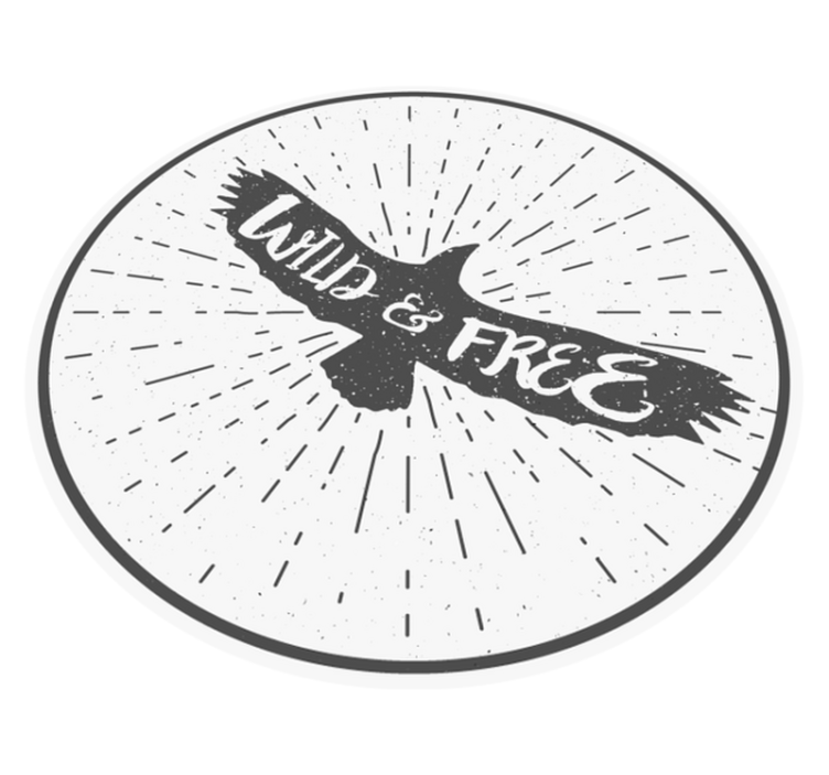 Vinyl Teppich Text wild&free kreis - TenStickers
