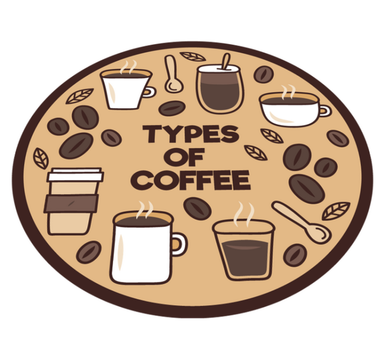 Vinyl Teppich Küche kaffeesorten kreis - TenStickers