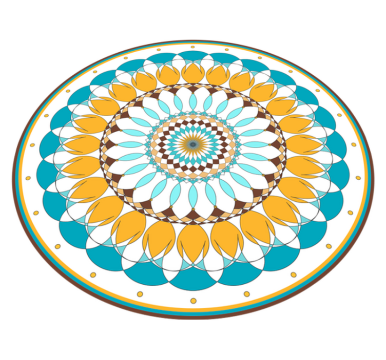 Vinyl teppich mandala mit konzentrischen kreisen - TenStickers