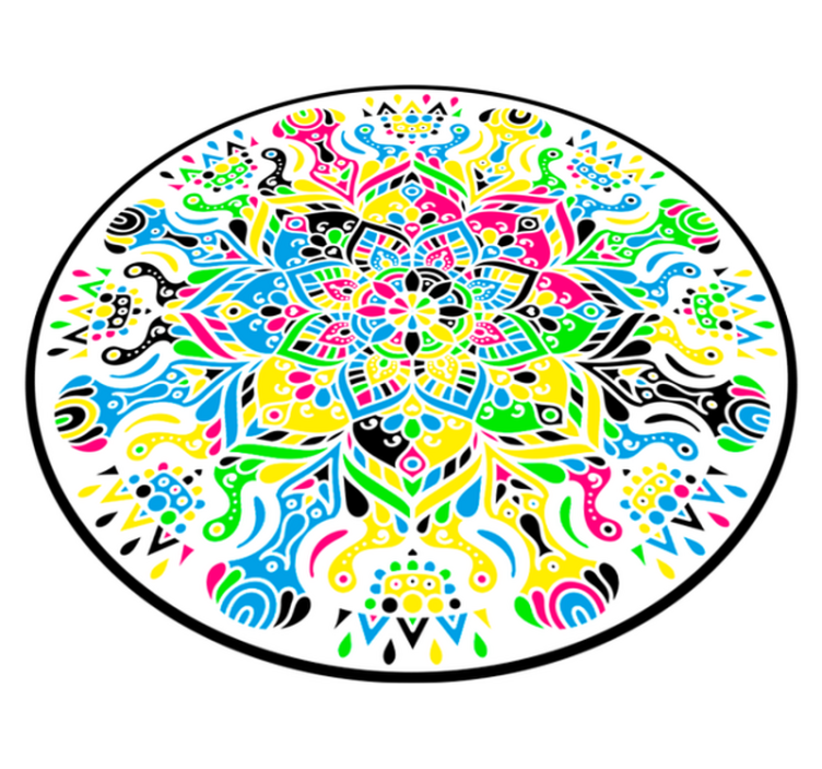 Vinyl Teppich Mandala lebendiges Kreismuster - TenStickers