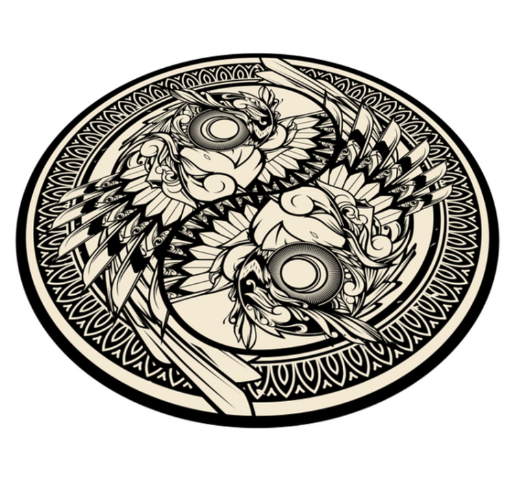 Vinyl teppich mandala detailliertes mandala - TenStickers