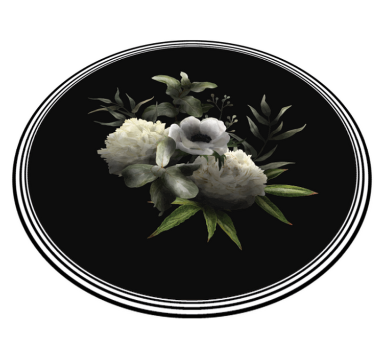 Vinyl Teppich Blumen florale monochrome eleganz - TenStickers