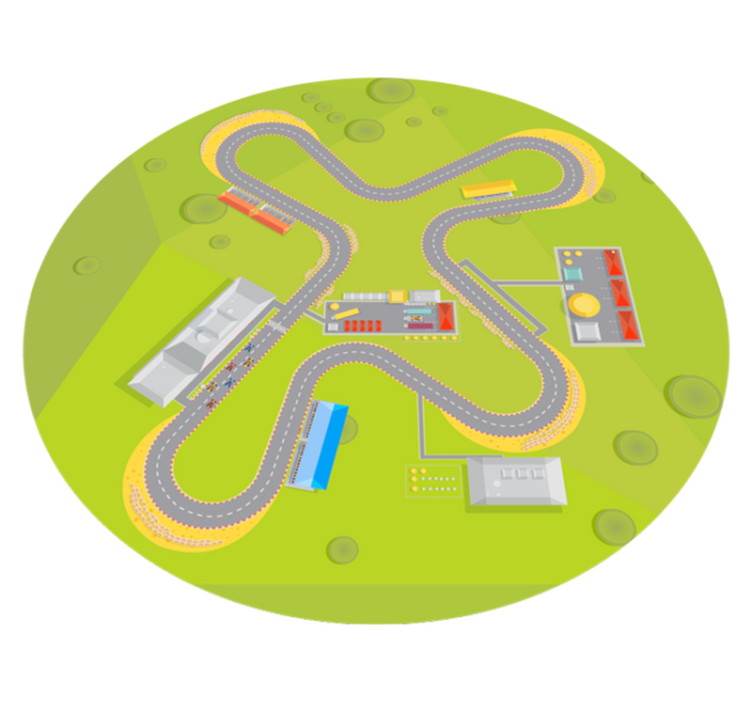 Vinyl Teppich Straßen verspielter track - TenStickers