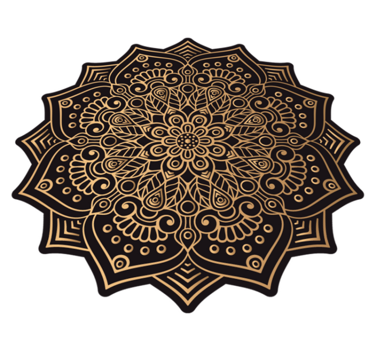 Vinyl teppich mandala mit filigranem overlay - TenStickers