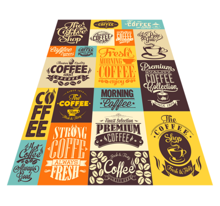 Vinyl Teppich Text kaffee-typografie-sammlung - TenStickers