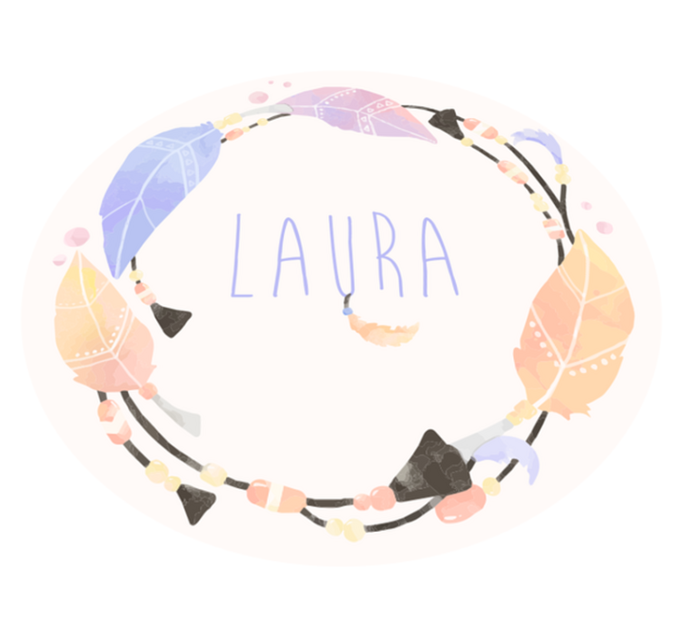 Vinyl Teppich mit Namen personalisierter federkreis - TenStickers