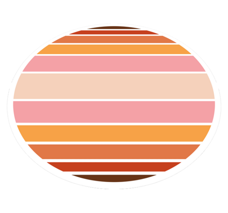 Vinyl Teppich gestreift gestreiftes ovales design - TenStickers