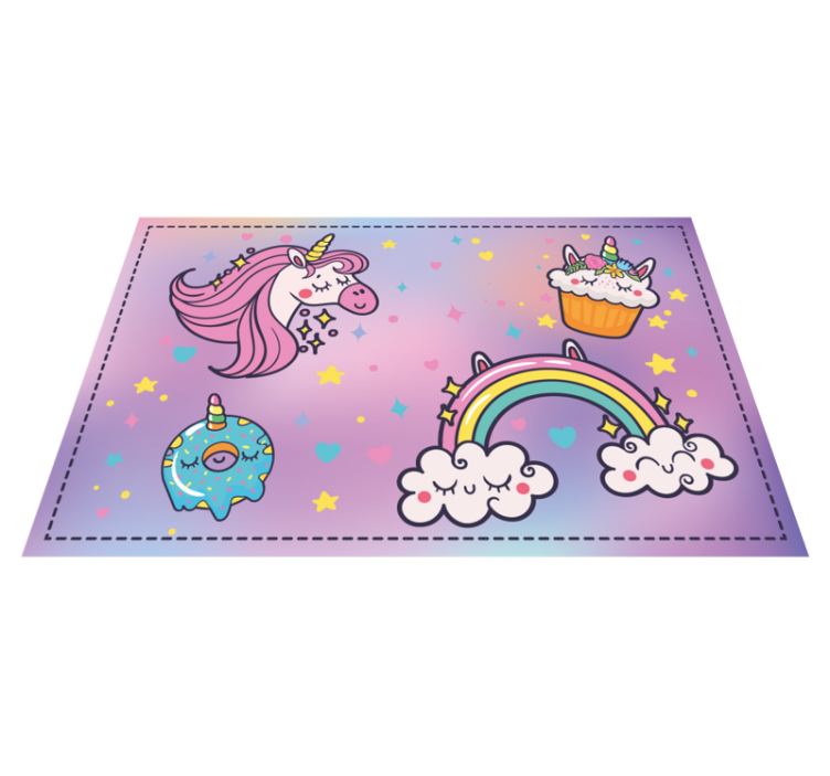 Vinyl Teppich kindlich einhorn-fantasiethema - TenStickers
