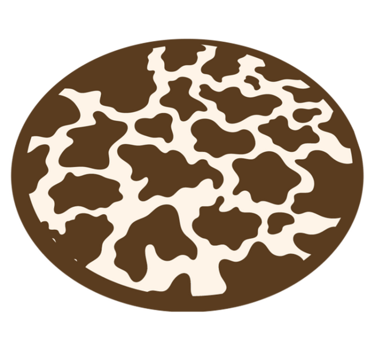 Vinyl Teppich Tiermuster kuhfell kreisförmig - TenStickers