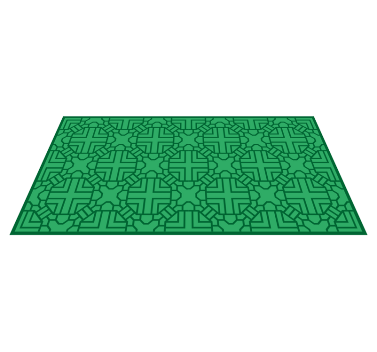 Vinyl Teppich geometrisch geometrisches grünes muster - TenStickers