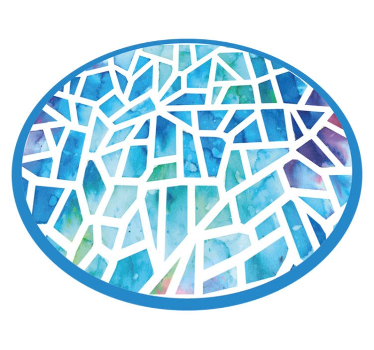 Vinyl Teppich blau aquarellmosaik - TenStickers