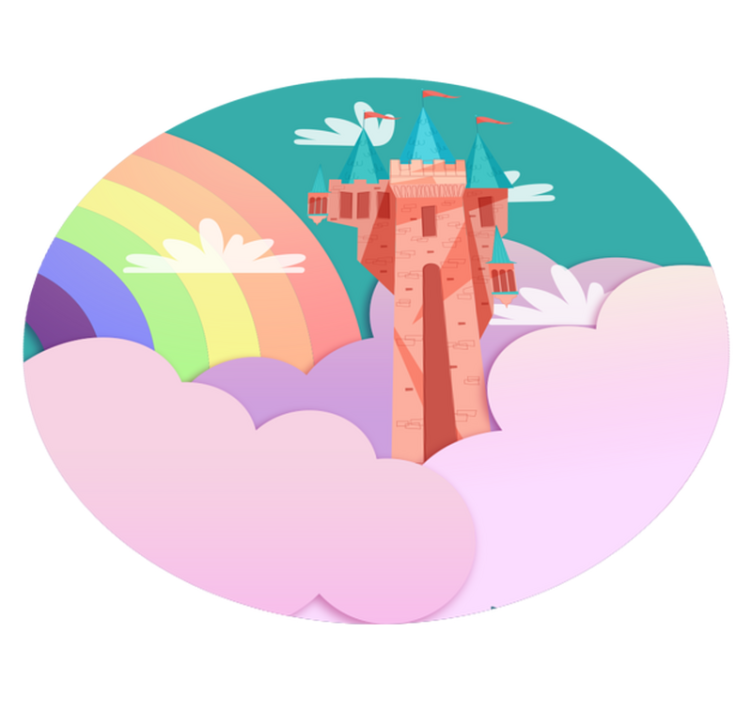 Vinyl Teppich Kinder schloss fantasie - TenStickers