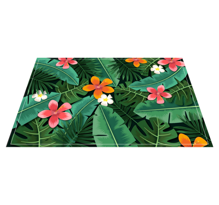Vinyl Teppich Blumen tropisches blumenensemble - TenStickers