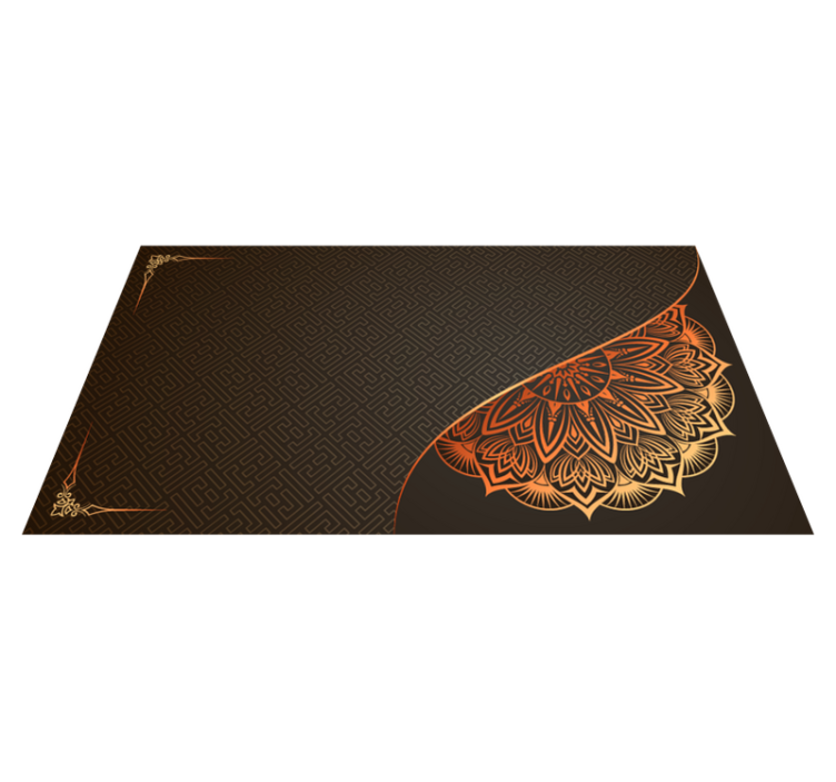 Vinyl teppich mandala mit mandala eckdesign - TenStickers