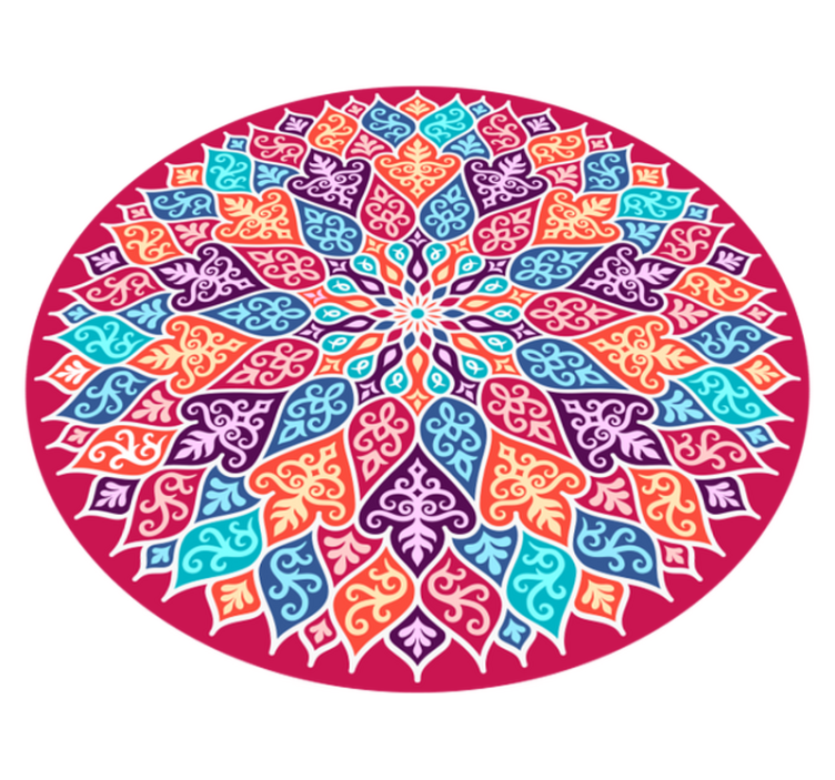 Vinyl teppich mandala mit buntem mandala-motiv - TenStickers