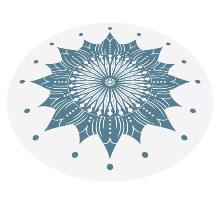 Vinyl teppich mandala mit filigranem blumenmuster - TenStickers