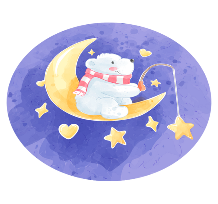 Vinyl Teppich Baby mondbeschienenes bärenjunges - TenStickers