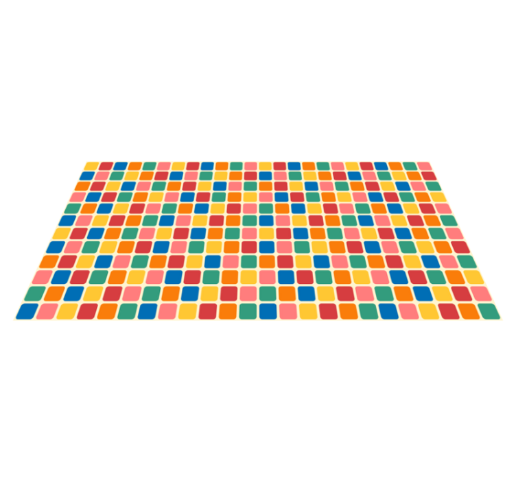 Vinyl Teppich geometrisch bunte mosaikquadrate - TenStickers