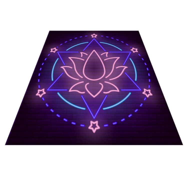 Vinyl teppich mandala neon mandala muster - TenStickers