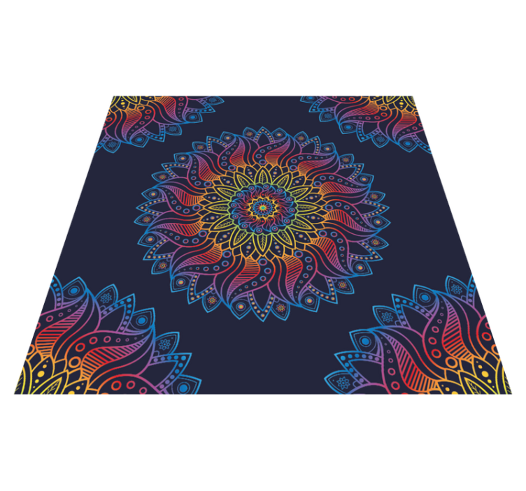 Vinyl teppich mandala in buntem lebhaften design - TenStickers