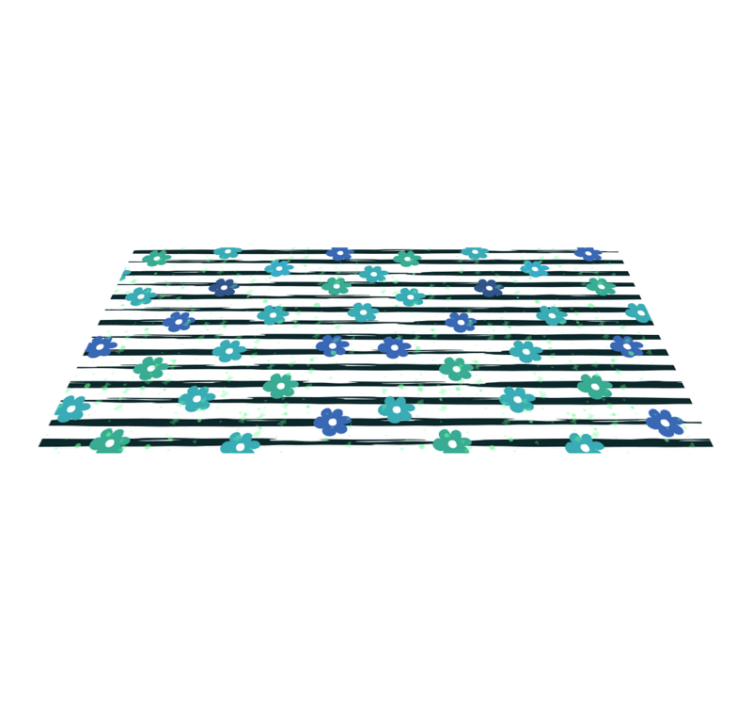 Vinyl teppich küche florales streifendesign - TenStickers