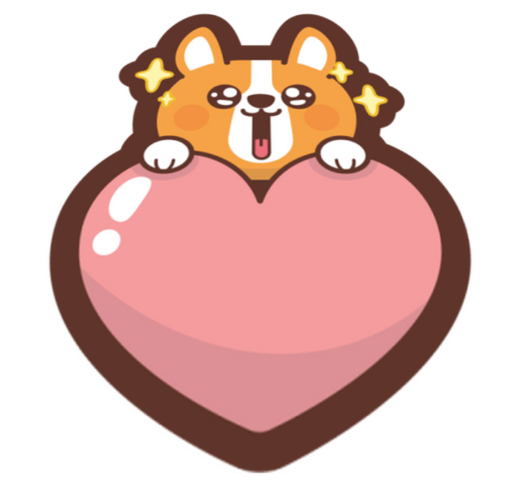 Vinyl Teppich kindlich corgi-herz-abbildung - TenStickers