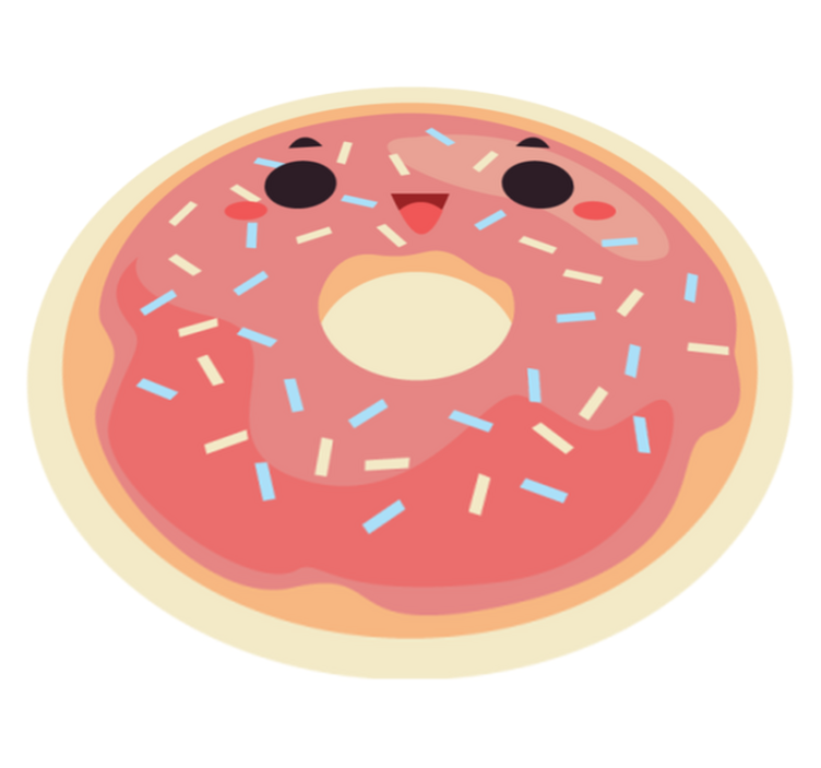 Vinyl Teppich kindlich animierter donut - TenStickers