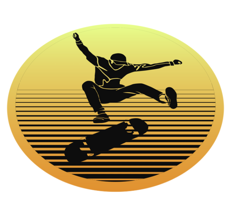 Vinyl Teppich Jugendzimmer skateboard-silhouette - TenStickers