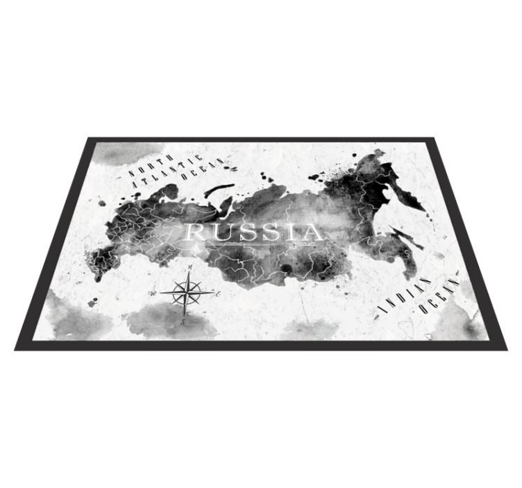 Vinyl teppich weltkarte monochrome weltkarte - TenStickers